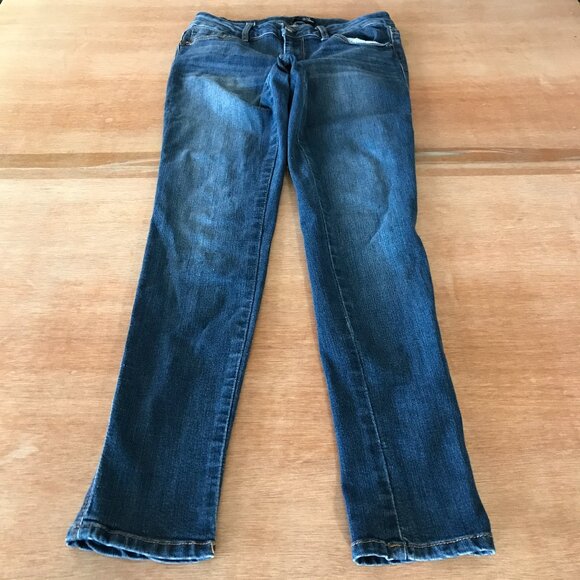 1822 Skinny Jeans Women 27 Blue Low Rise Dark Wash Stretch Preppy 17822 - Picture 1 of 12